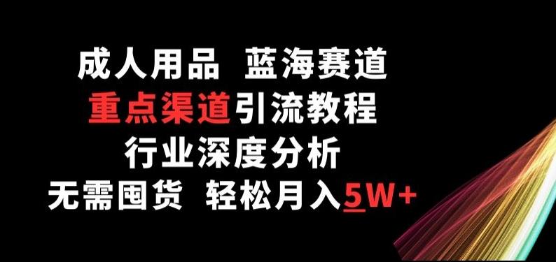 成人用品，蓝海赛道，重点渠道引流教程，行业深度分析，无需囤货，轻松月入5W+【揭秘】引流获客-私域-网赚项目-副业赚钱-互联网创业-资源整合星途社