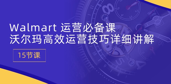 (10565期)Walmart 运营必备课:沃尔玛高效运营技巧详细讲解 (15节课)