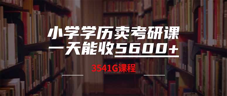 小学学历卖考研课程，一天收5600(附3580G考研合集引流获客-私域-网赚项目-副业赚钱-互联网创业-资源整合星途社